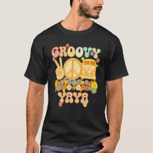 Camiseta Groovy Yaya Retro Correspondente à Chá de fraldas 