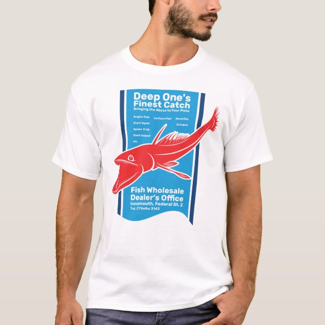 Camiseta Grossista de Peixes do Peixe Boca Mais Profundo (Frente)