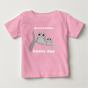 Camiseta Grote zus aanpasbaar naam conheceu uiltjes baby t