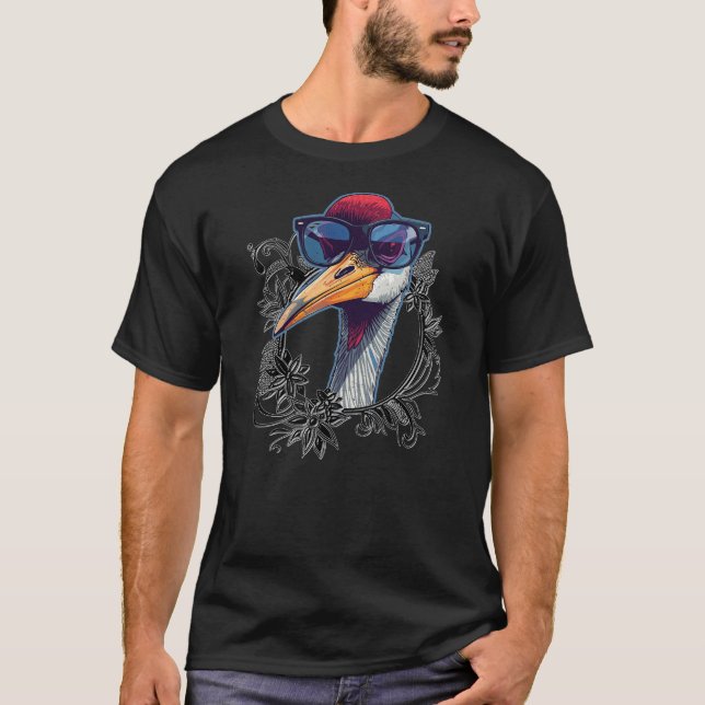 Camiseta Grou-da-sareia com óculos escuros (Frente)