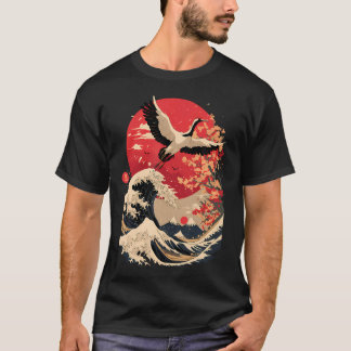 Camiseta Grou Japonês Japão Cerejeira