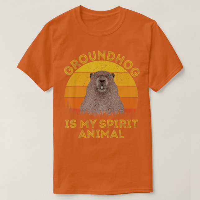 Camiseta Ground Hog Is My Spirit Animal Retro Groundhog Day (Frente do Design)