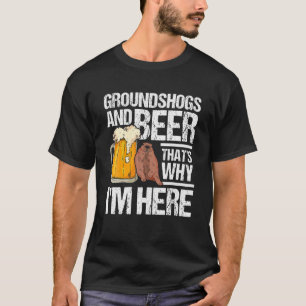 Camiseta Groundhog And Beer Groundhog Day Marmot Woodchuck