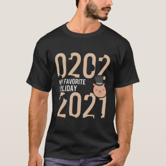Camiseta Groundhog Day 2021 My Favorite Holiday Usa Flag Wo