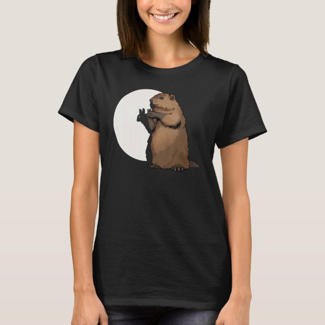 Camiseta Groundhog Day Shadow Puppet Engraçado (Frente)