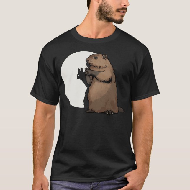 Camiseta Groundhog Day Shadow Puppet Engraçado Presente (Frente)