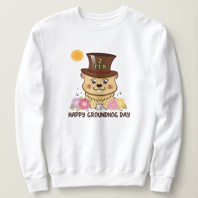 CAMISETA GROUNDHOG DIA MULHERES FELIZES DO 2 DE FEVEREIRO (Frente do Design)