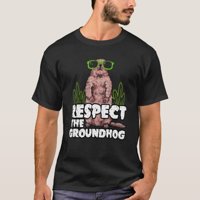 Camiseta Groundhog diz Respeite o Marisco em Groundhog (Frente)