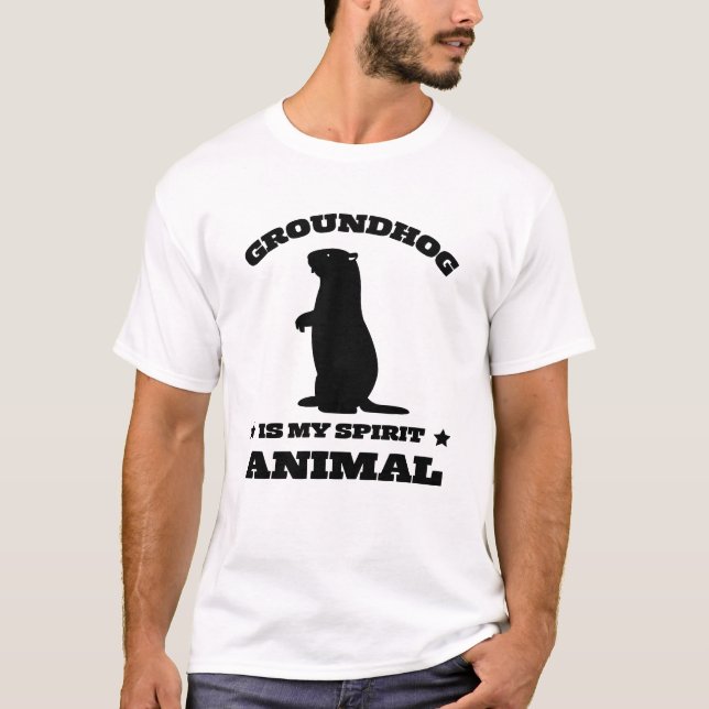 Camiseta Groundhog É Meu Animal Espírito (Frente)