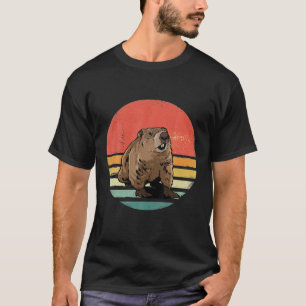 Camiseta Groundhog Retro - Engraçado Dia do Groundhog Wood