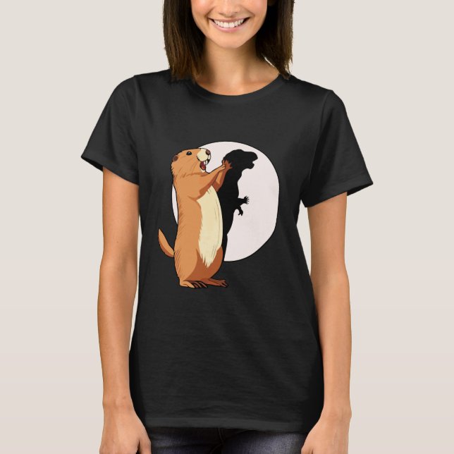 Camiseta Groundhog Shadow Dinosaur Funny Puppet Happy Groun (Frente)