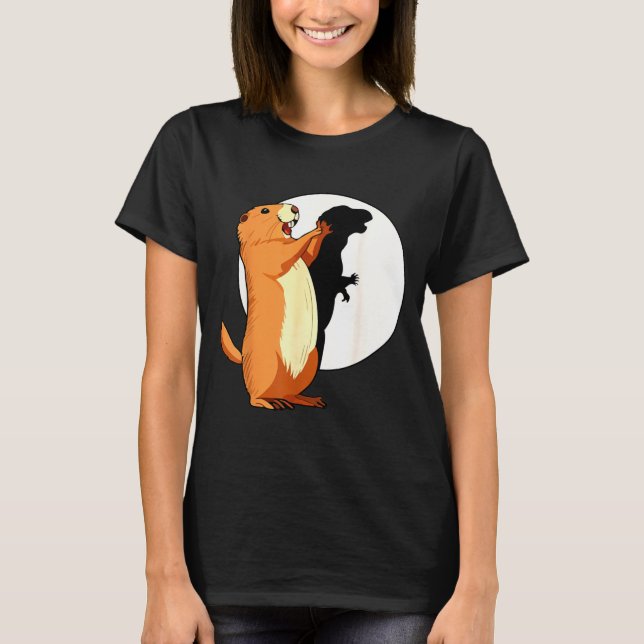 Camiseta Groundhog Shadow Dinosaur Funny Puppet Happy Groun (Frente)