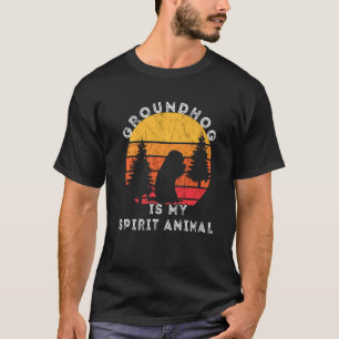 Camiseta Groundhog Spirit Animal Marmot Rodent Retro Vintag