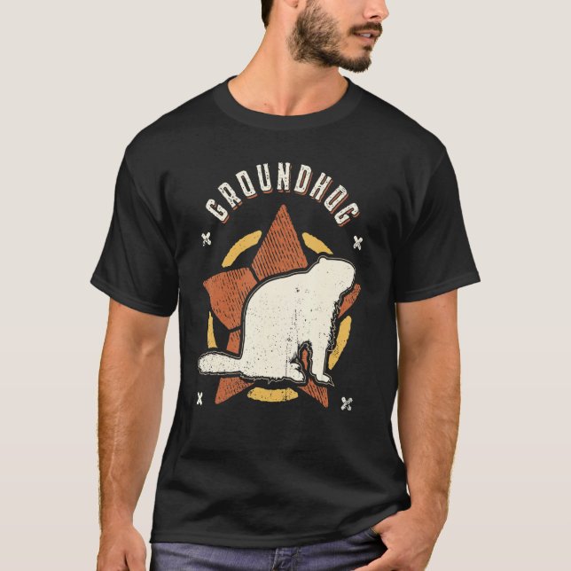 Camiseta Groundhog Vintage Retro Classic Animal (Frente)