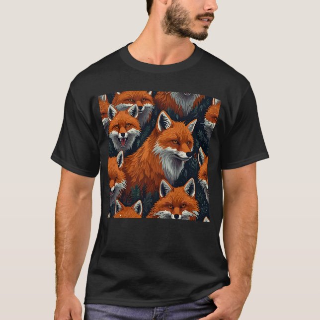 Camiseta Group of Foxes in a Mystical Forest (Frente)