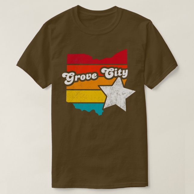 Camiseta Grove City Ohio Vintage afligiu Souvenir 2 (Frente do Design)
