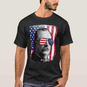 Camiseta Grover Cleveland, bandeira dos EUA, 4 de julho