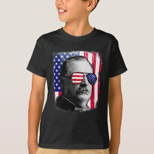 Camiseta Grover Cleveland Bandeira dos EUA 4 de Julho