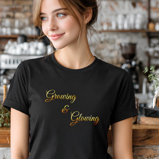 Camiseta Growing & Glowing Gold Gradient Typography (Criador carregado)