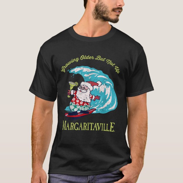 Camiseta Growing Older But Not Up Surfing Santa  (Frente)