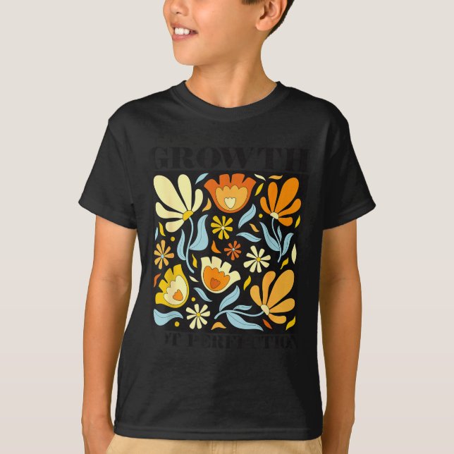 Camiseta Growth Not Perfection Abstract Florals Sped Teache (Frente)