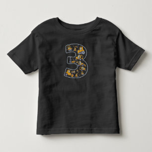Camiseta grua de aniversário de 3 anos de construção com