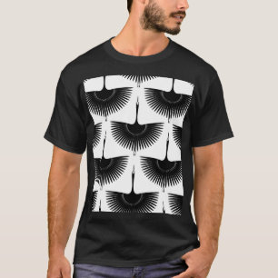 Camiseta Grua Graciosa: Padrão de Pássaro Oriental
