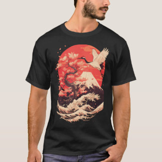Camiseta Grua Japonesa Japão Cerejeira