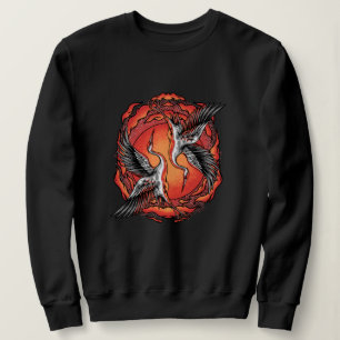 Camiseta Gruas de Batalha Voadoras Japonesas Arte Asiática 