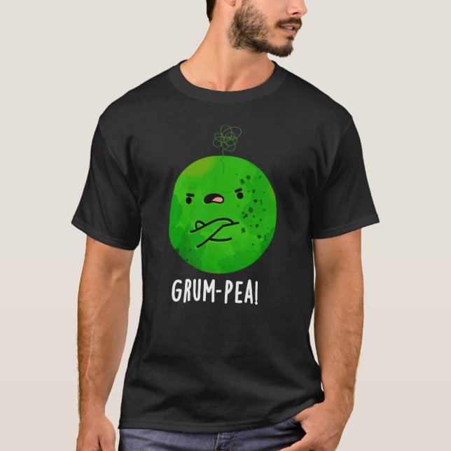 Camiseta Grum-pea Funny Veggie Pun Dark BG (Frente)