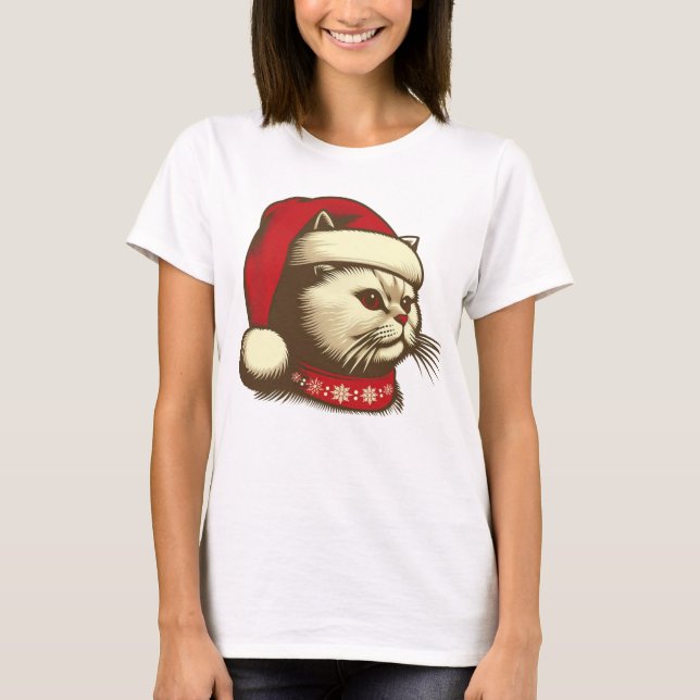 Camiseta Grump Christmas Cat (Frente)