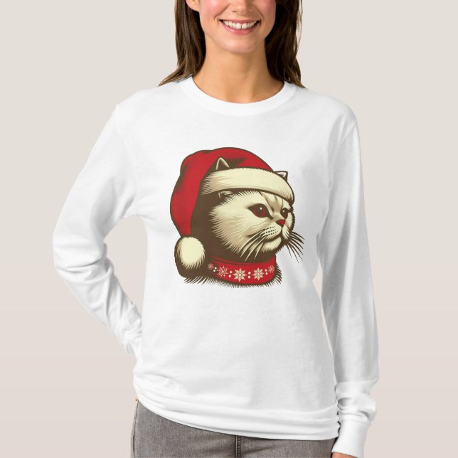 Camiseta Grump Christmas Cat (Frente)