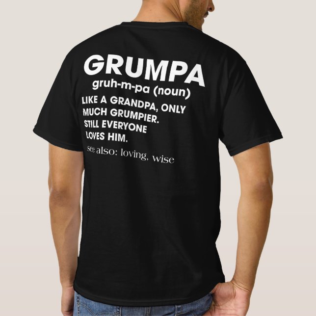 Camiseta Grumpa Definição Vovô Presente de Natal (Verso)