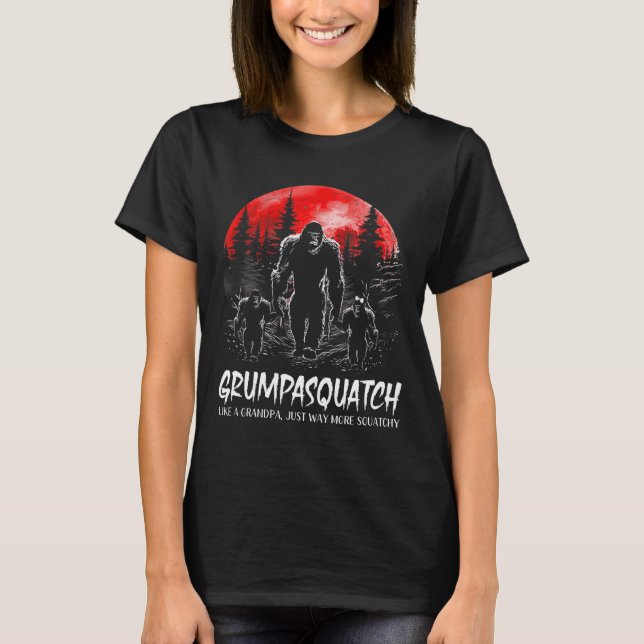 Camiseta Grumpa Squatch Divertido Bigfoot Pai Sasquatch Yet (Frente)