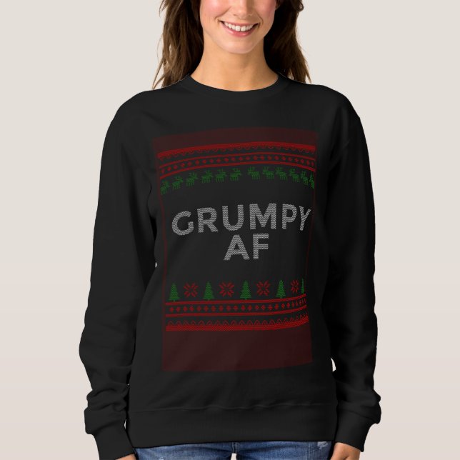 Camiseta Grumpy AF Family Ugly Matching Family Christmas (Frente)