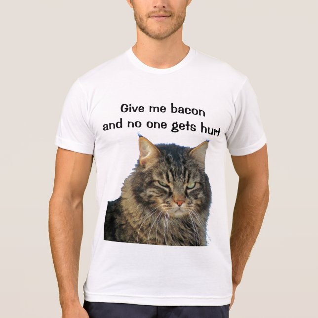 Camiseta Grumpy Angel quer seu bacon (Frente)