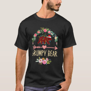 Camiseta Grumpy Bear Xmas Família Natal Pajama Xadrez Verme
