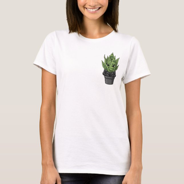 Camiseta Grumpy Biker Snake Plant in Spiked Leather Jacket (Frente)