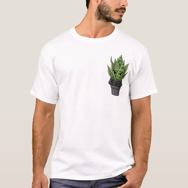 Camiseta Grumpy Biker Snake Plant in Spiked Leather Jacket (Frente)