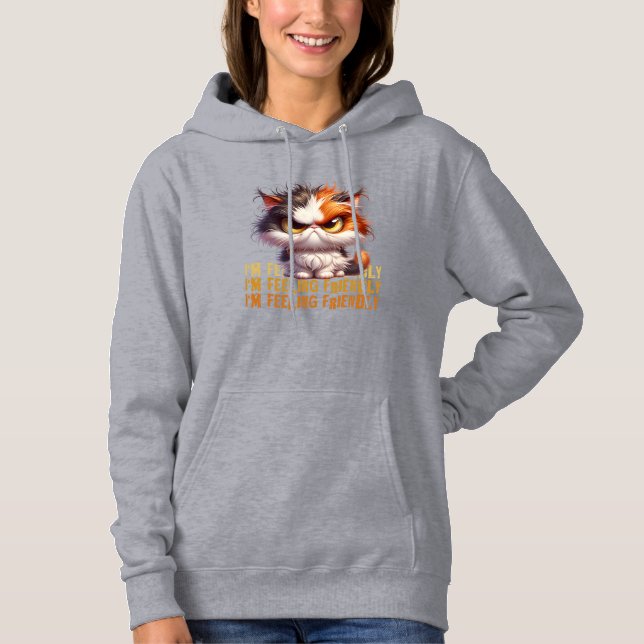 Camiseta Grumpy Calico Cat e citação engraçada (Frente)