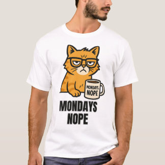 Camiseta Grumpy Cat Coffee Club: segundas-feiras? Não.