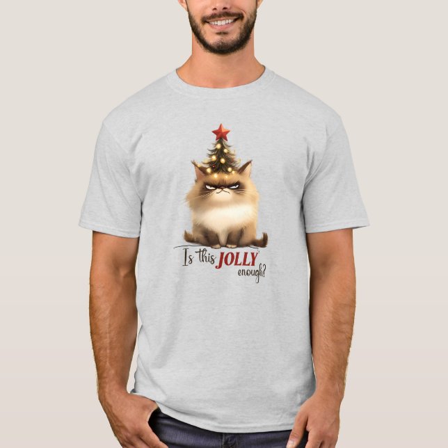 Camiseta Grumpy Cat Natal Engraçado (Frente)