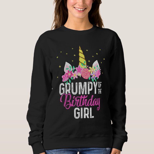 Camiseta Grumpy Da Família De Garotas Unicóridas De Anivers (Frente)
