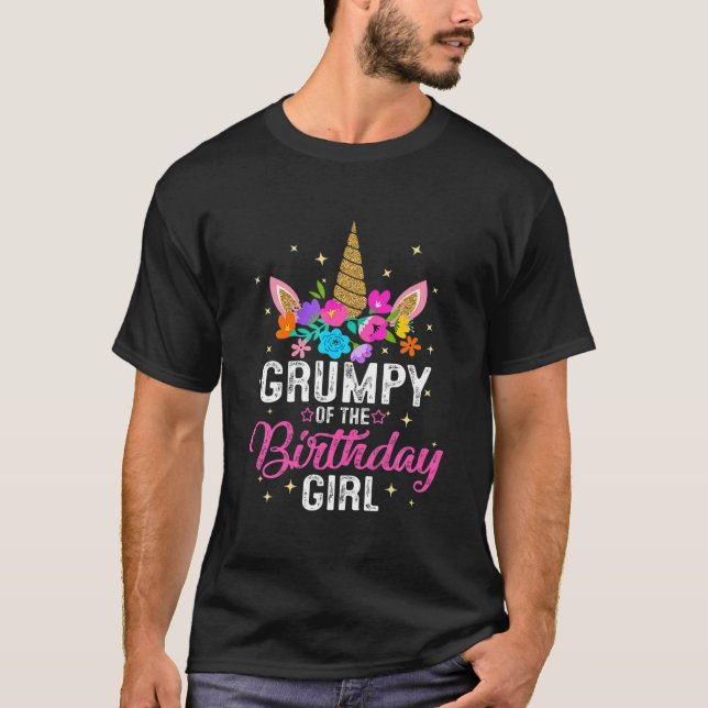 Camiseta Grumpy Da Mãe De Aniversário Dotada De Unicorn Bi (Frente)