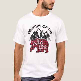 Camiseta Grumpy Da Xadrez Vermelha De Um Primeiro Aniversár