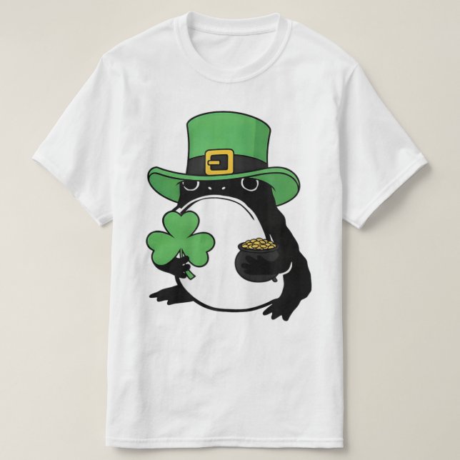 Camiseta Grumpy Frog Japanese St. Patricks Day Shamrock (Frente do Design)