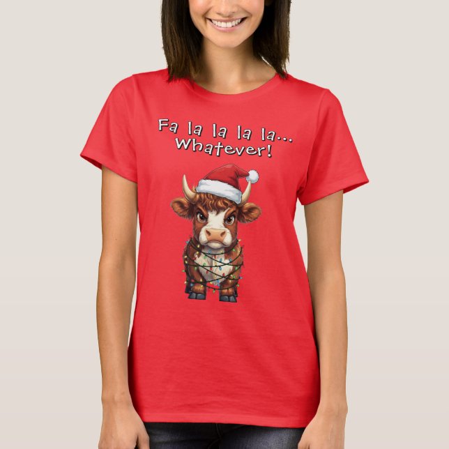 Camiseta Grumpy Highland Cow Christmas (Frente)