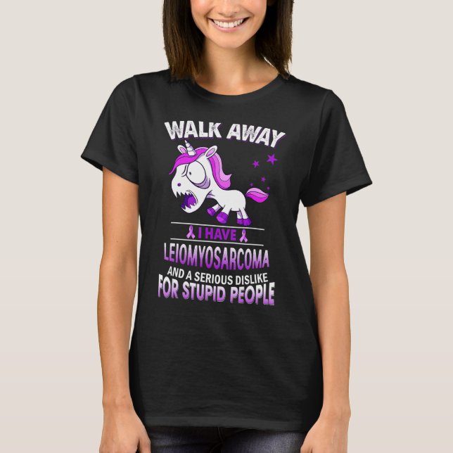 Camiseta Grumpy Leiomyosarcoma Unicorn Eu Tenho Leiomyosarc (Frente)