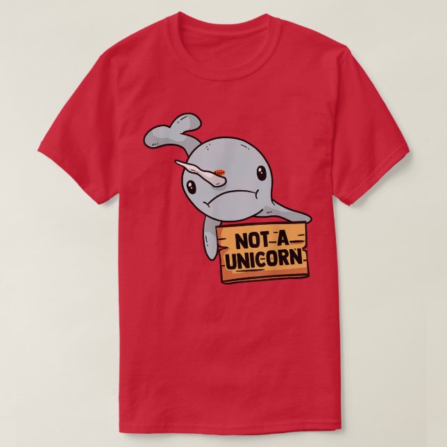 Camiseta Grumpy Narwhal Hilarious Dizendo Unicorn Estilo Lo (Frente do Design)