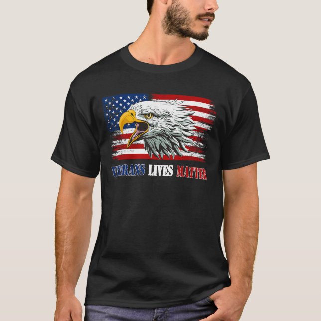 Camiseta Grumpy Old Veteran American Eagle Flag Veterans Li (Frente)